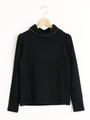襟スカラレースプルオーバー/ブラック