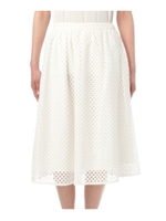 透かしレースミモレ丈スカート/オフホワイト(003)