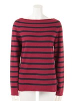 【mystic】ボートネックニットトップス/グレ−