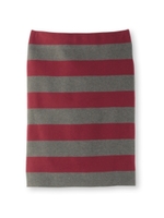 コットンストライプ タイトニットスカート/ボルドー(064)