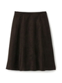 スウェード調Aラインスカート/ダークブラウン(043)