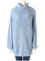 タートルネックルーズニット/グレー