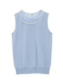 ビジューネックノースリーブニット/ライトブルー(091)