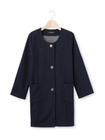 メランジポンチロングジャケット/ネイビー(093)