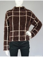 リバーシブルジャガードTOP/ブラウン×ベージュ