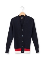 Letroyes トリコロールVネックカーディガン/ブルー系(595)