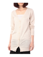 Vネックロングニットカーディガン/オフホワイト(003)