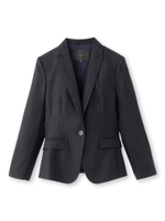 [L]サキソニーストライプテーラードジャケット/ネイビー(393)