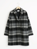 シングルチェスターコート/ブラック柄