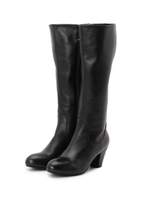 レザーストレッチロングブーツ/ダークグレー(013)