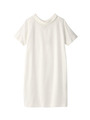[L]コットン混ハイネックワンピース/オフホワイト(003)