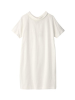 [L]コットン混ハイネックワンピース/オフホワイト(003)