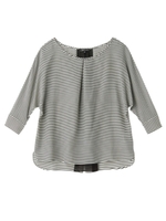 [S]フェミニッシュボーダーブラウス/ブラック(119)