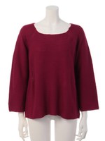 ガーターシンプルプルオーバー/ボルドー