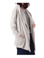 フード付き裏毛トッパーカーディガン/グレー(012)