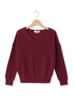 ワイドVネックニットプルオーバー/ネイビー(093)