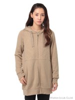 はっぱ鳥アランキルティング裏毛パーカー/ベージュ