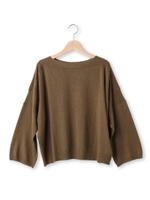 アンゴラ混ボックスニット/カーキ(027)