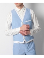 オックスフォードファブリックベスト/ライトブルー(091)