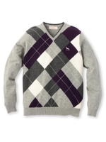 カシミヤ100%アーガイルニット/オフホワイト(003)