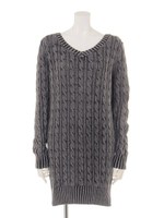 ケミカルニットワンピ/ブラウン