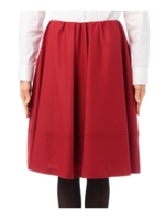 バイカラーミモレ丈プリーツスカート/ワインレッド(063)