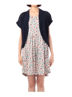 フラワープリントワンピース+ニットボレロセット/ネイビー系(193)