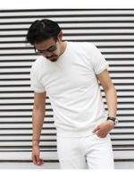 プレーン裏毛半袖プルオーバー/オフホワイト(003)