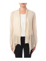 リブウェーブニットカーディガン/ベージュ(052)