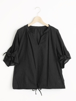 リボンスリーブブラウス/ブラック