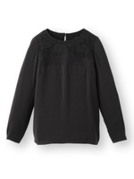 レース切り替えブラウス/ブラック(419)