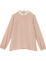 配色プチ衿つきクロップドブラウス/ベビーピンク(071)