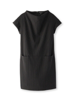 [S]ウインドーペインワンピース/ネイビー(393)