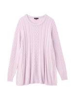 ケーブルAラインニット/ホワイト系(002)