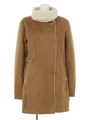 ショールカラーフェイクムートンコート/キャメル