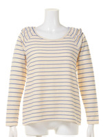 ダブルフリルボーダーカットソー/イエロー