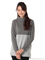 バイカラーチュニックニット/グレー系