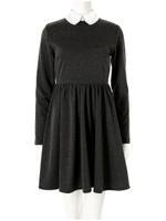 パールポイント衿付ワンピース/グレー