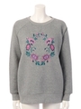 フラワーエンブロイダリースウェット/グレー