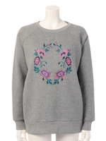 フラワーエンブロイダリースウェット/グレー