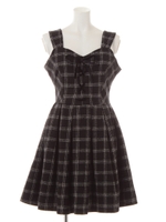 フロントスピンドルチェック柄JSK/ネイビー