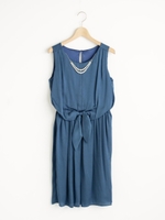 フロントリボンワンピ/ネイビー