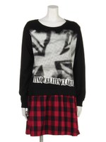 ユニオンジャック切リ替エワンピース/ブラック