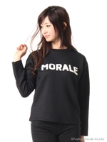 リブストライプロゴプルオーバー/ブラック