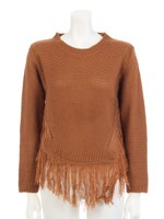 【ANAP】裾フリンジニット/ブラック(027)