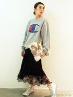 【Casual】Champion　Bigロゴスウェット/グレー