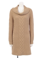 オフタートルニットワンピース/キャメル