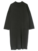 カシミヤタッチハイネックワンピース/チャコールグレー