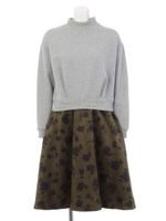 シルエットフラワードッキングＯＰ/カーキ