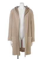 フード付きロングカーデ/トップグレー